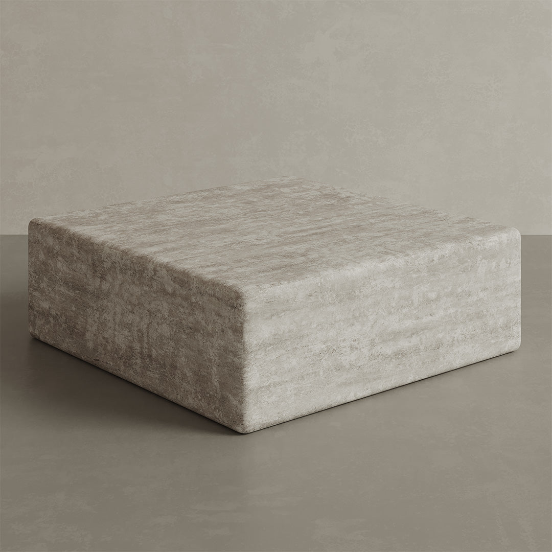 Alba Travertine Accent Table - White - 28/39/54cm - White travertine garden table
