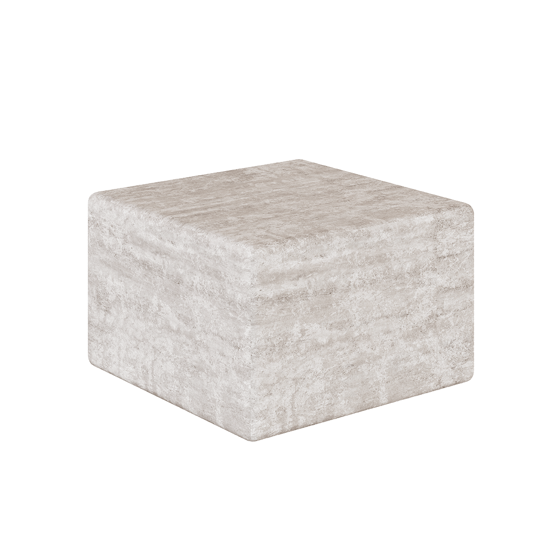 Alba Travertine Accent Table - White - 28/39/54cm - White travertine garden table