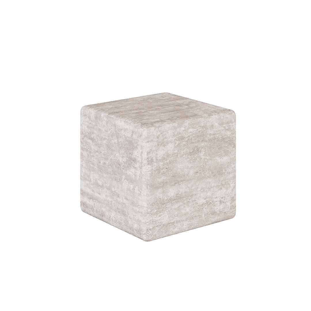 Alba Travertine Accent Table - White - 28/39/54cm - White travertine garden table