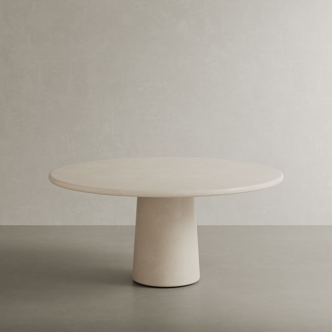 Avelon bone microskin 160cm round indoor outdoor dining table view 1