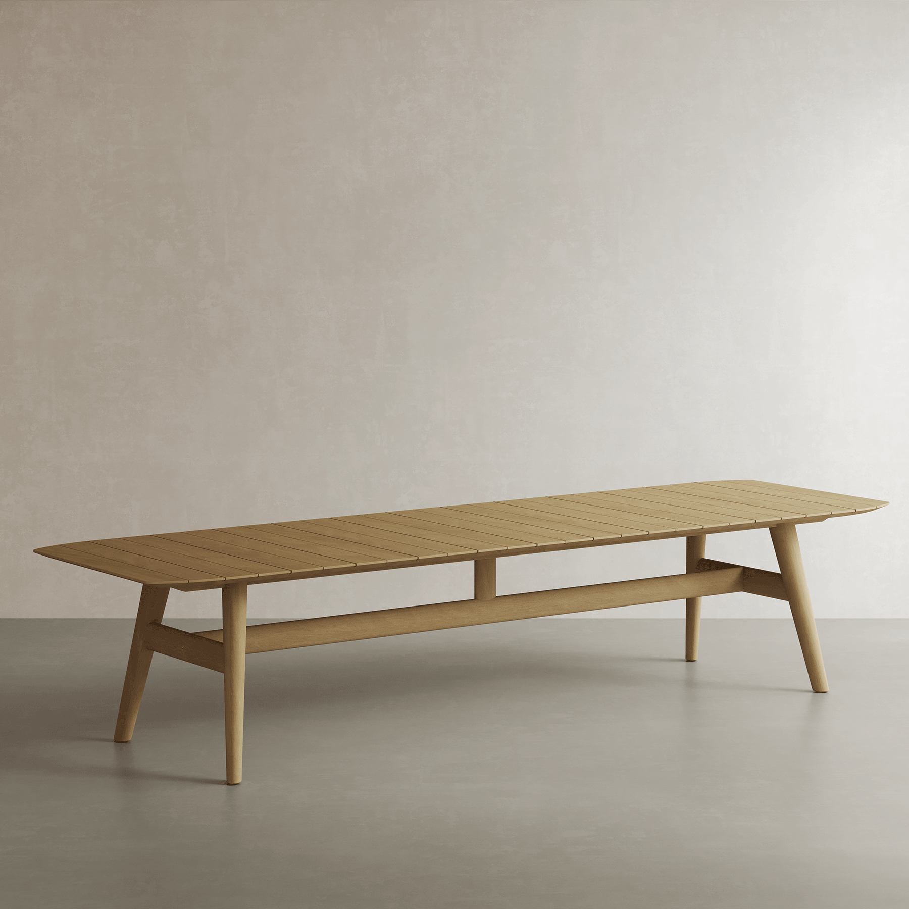 Elowen light teak outdoor dining table six and eight seater options view 2