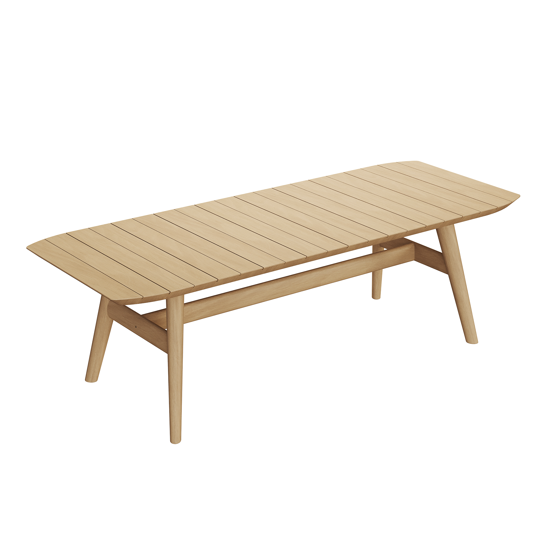 Elowen light teak outdoor dining table six and eight seater options view 6