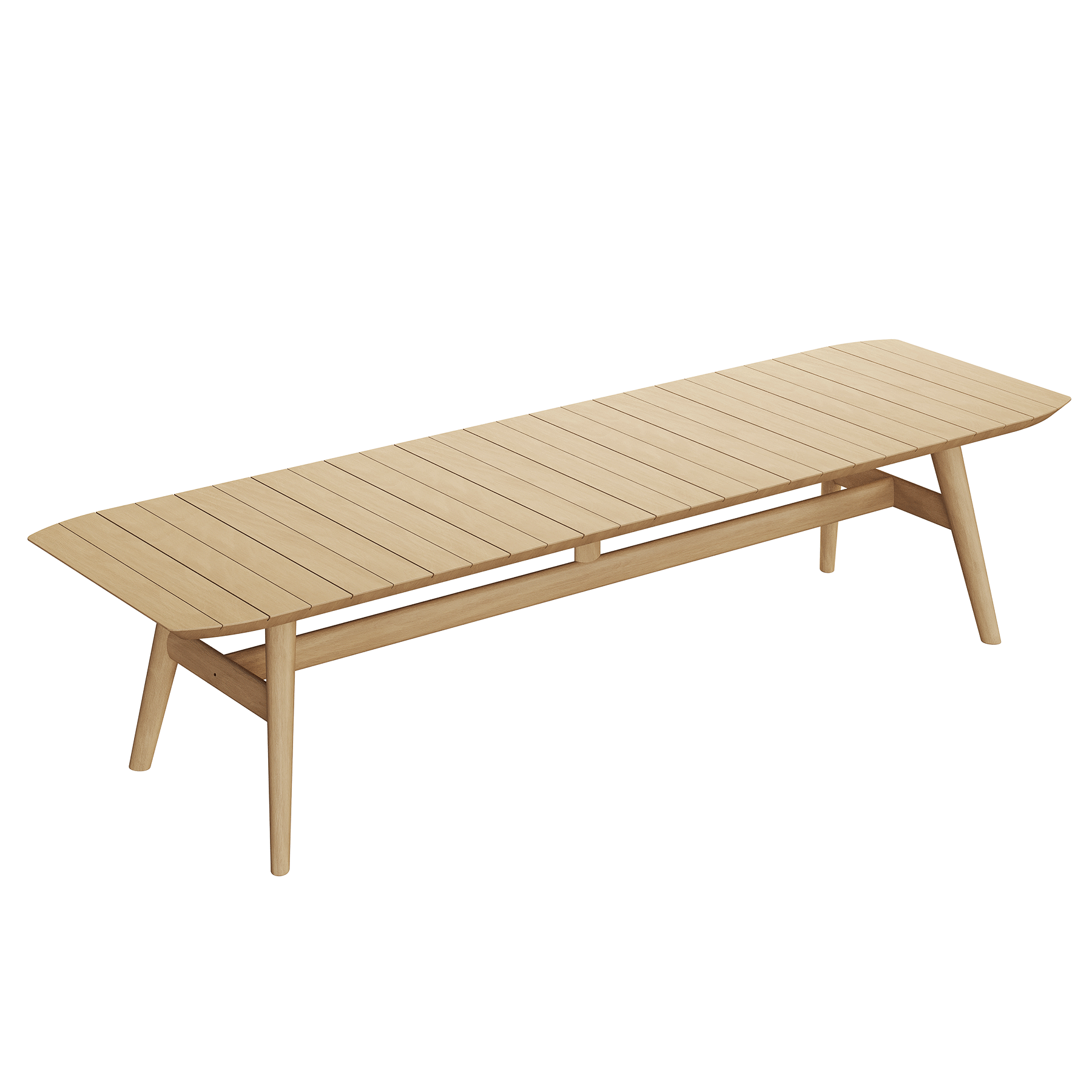 Elowen light teak outdoor dining table six and eight seater options view 7