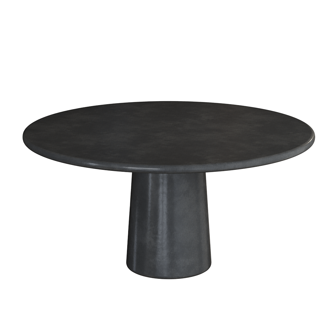 Nerava nero black microskin 160cm round dining table view 2