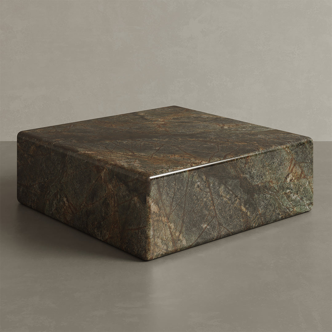 Neroli Marble Accent Table - Forest Green - 28/39/54cm - Forest Green marble garden table