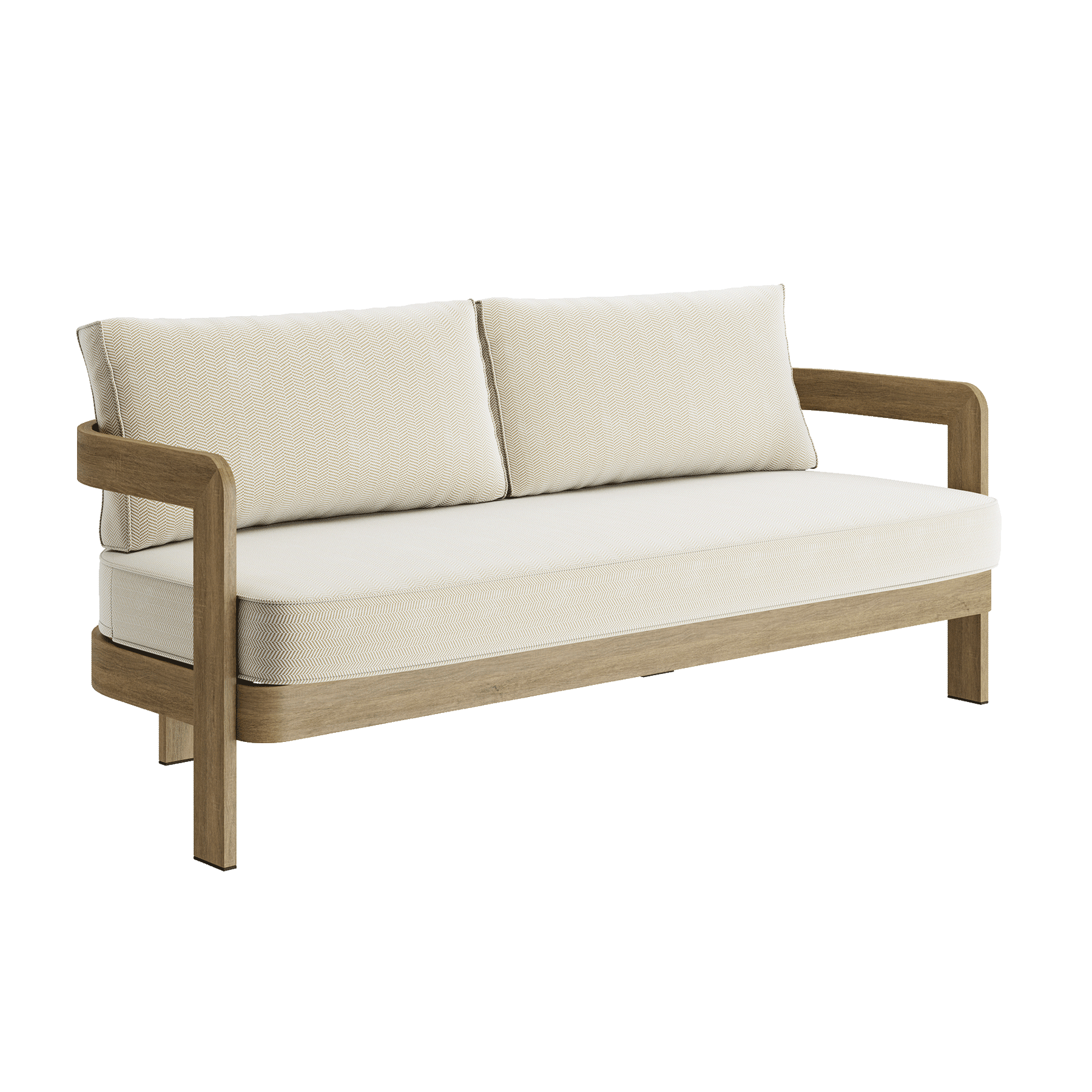 Pearla Oak-Effect Aluminium Outdoor Sofa - 3 Seat Pearl Herringbone - 185cm outdoor lifestyle image 2