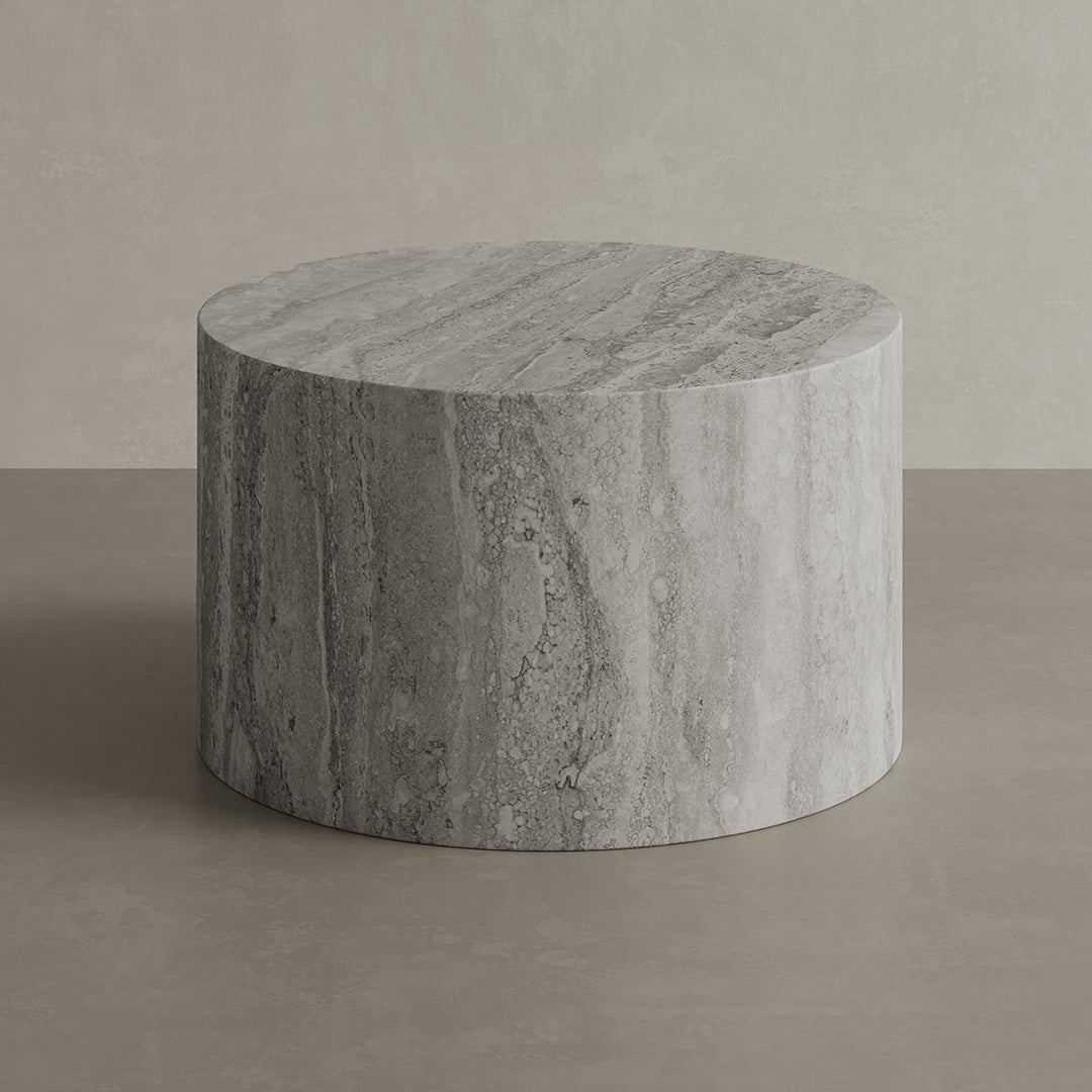 Porto Travertine Coffee Table, Grey