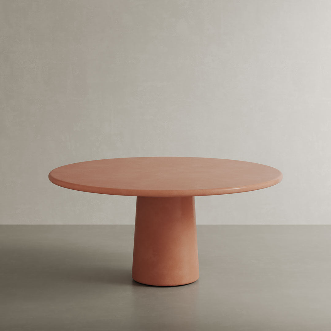 Terrano clay microskin 160cm round indoor outdoor dining table view 1