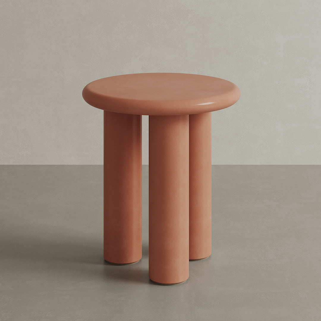 Terrava Clay Microskin Side Table – 45cm - Clay microskin luxury side table image 1